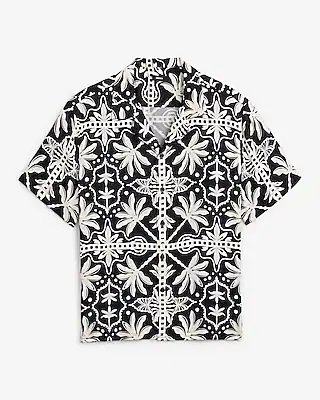 Abstract Palm Short Sleeve Resort Shirt