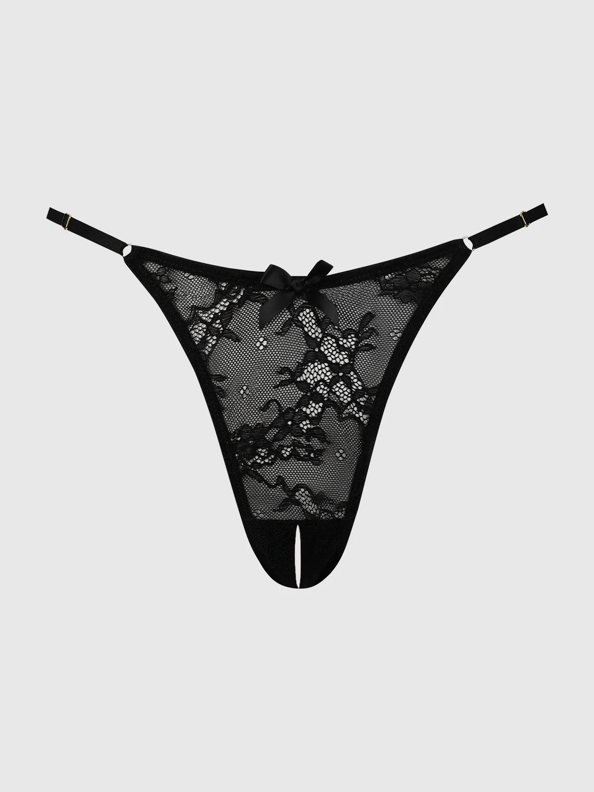 Image of Pia Lace Crotchless Side Slider Thong