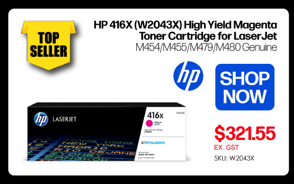 Shop Now HP 416X W2043X High Yield Magenta Toner for LaserJet M454/M455/M479/M480 Genuine - $321.55 Ex GST