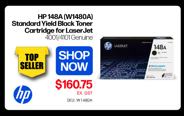 Shop Now HP 148A W1480A Standard Yield Toner for LaserJet 4001/4101 Genuine - $160.75 Ex GST