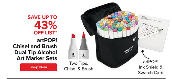 artPOP! Chisel and Brush Dual Tip Alcohol Art Marker Sets