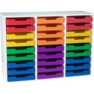 Image of White 27-Slot Mail Center With Trays
