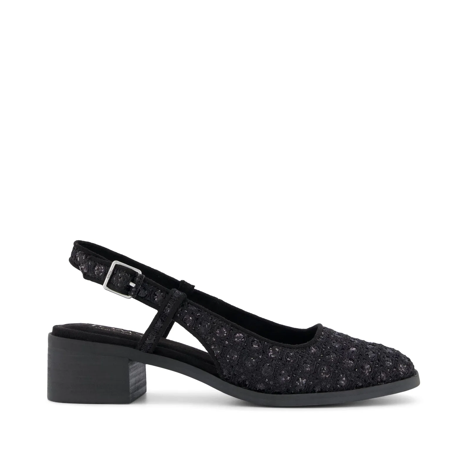 Image of Womens Jaclyn Heel Black Geometric Sequins