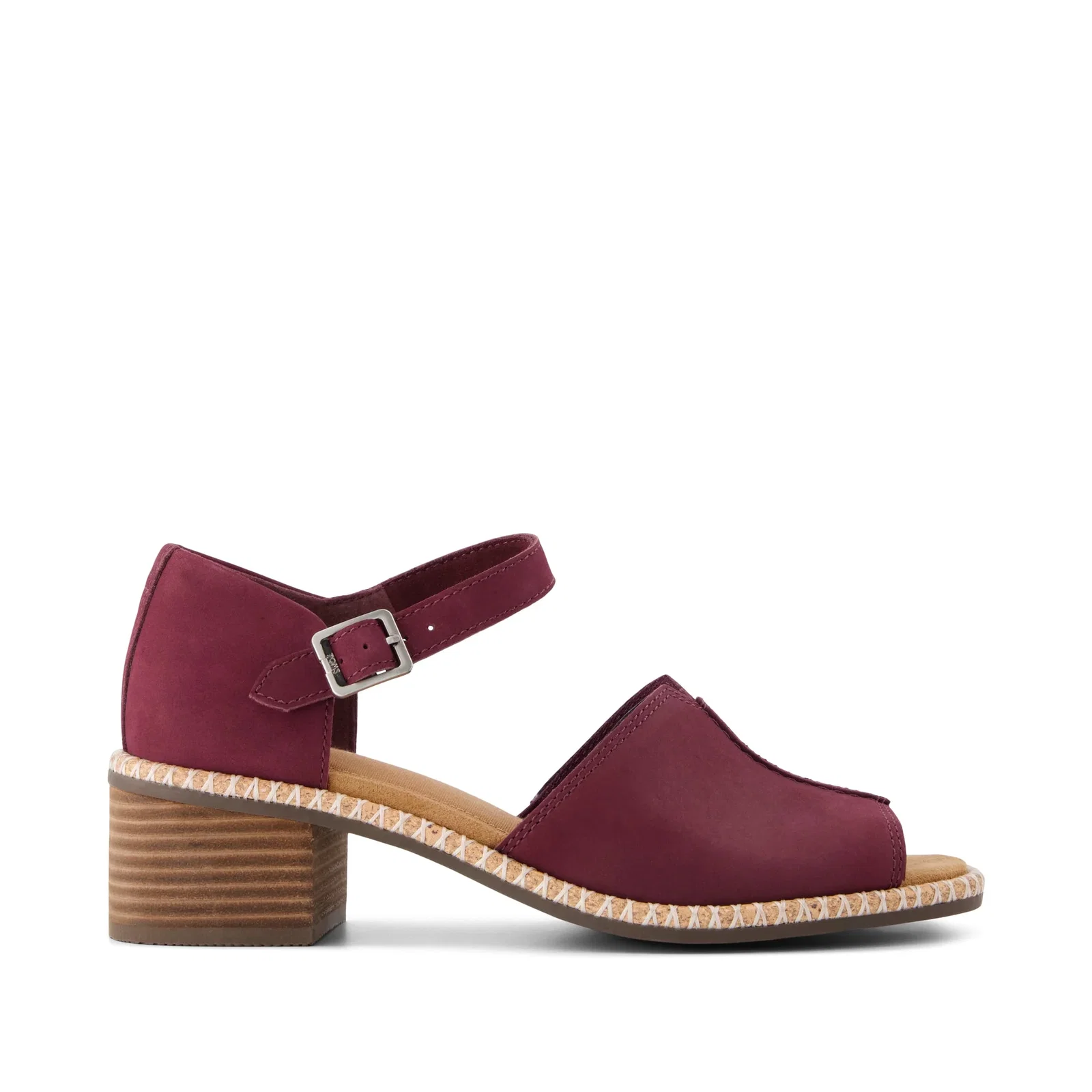 Image of Womens Ines Heel Burgundy Nubuck Leather