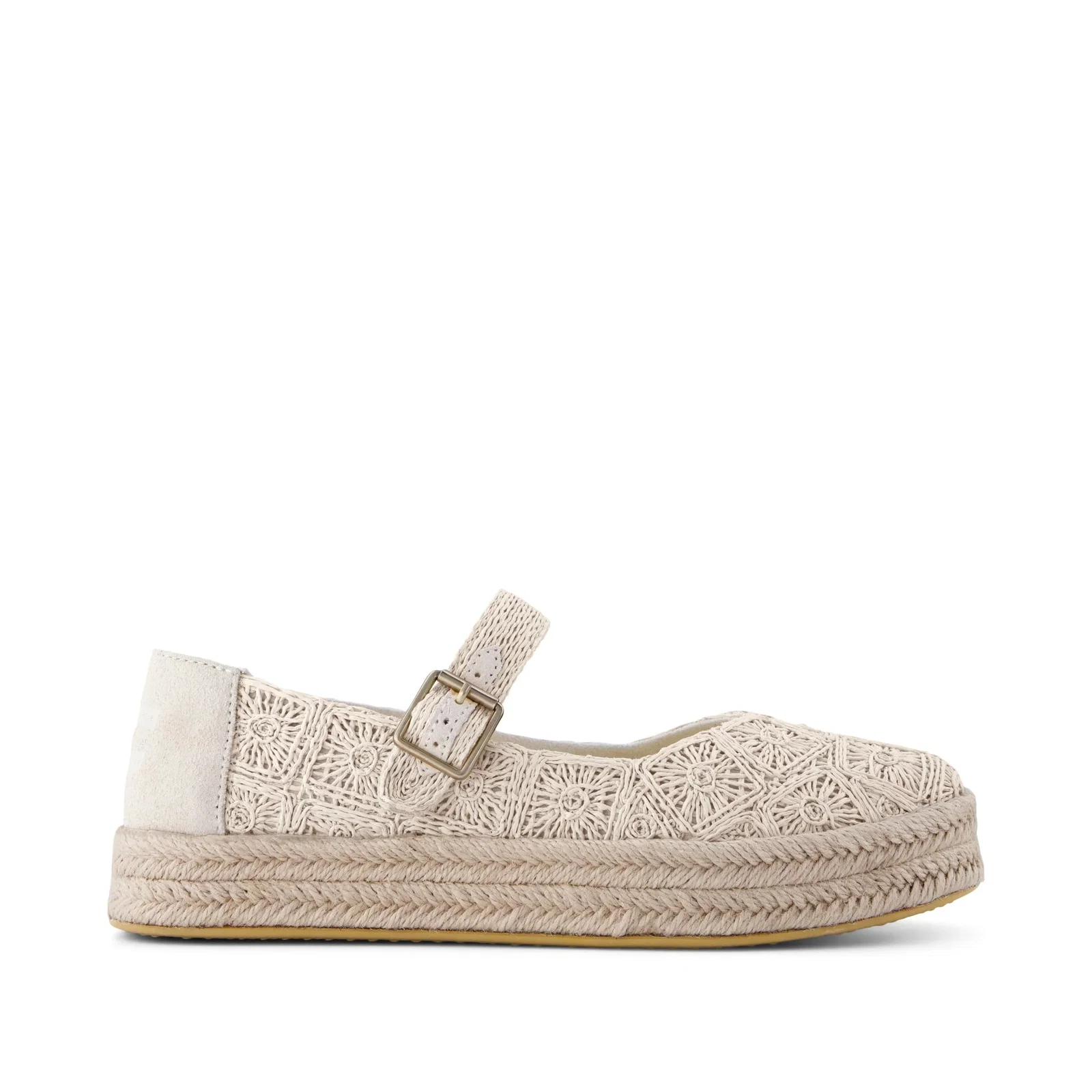 Womens Carolina Mary Jane Espadrille Undyed Floral Raffia - 5 