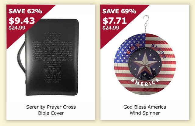 Serenity Prayer Cross Bible Cover | God Bless America Wind Spinner