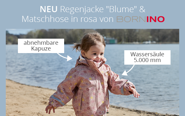 Bornino - Lieblinge Regenjacke mit abnehmbarer Kapuze Blumen rosa/gelb