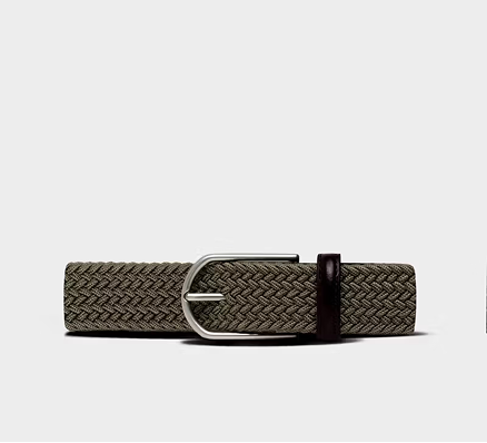 Olive Plaited Belt