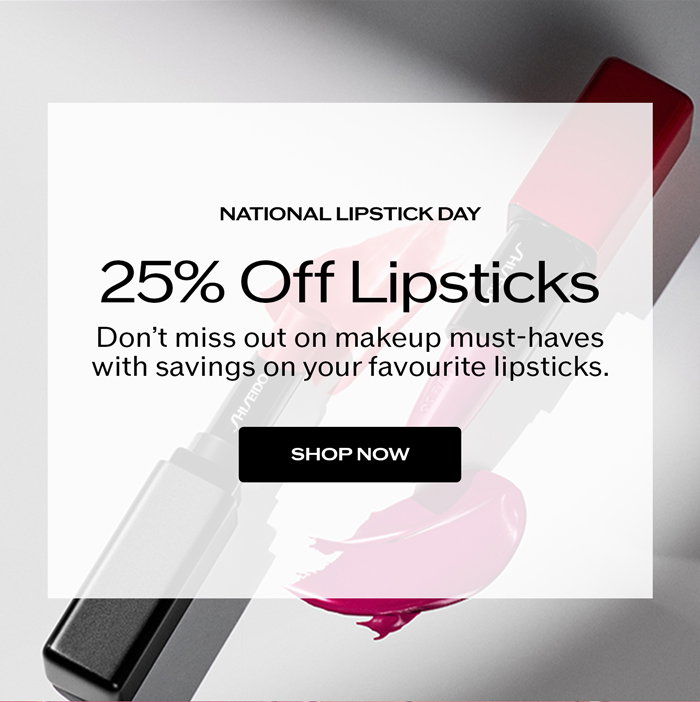 Shop our National lipstick Day sale with 25% off lip products.