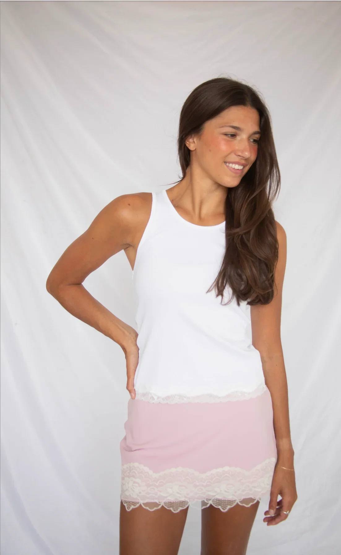 Image of just like that ribbed tank - white