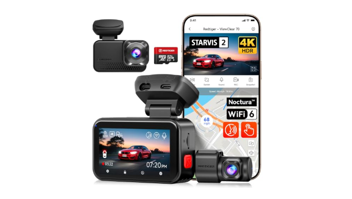 REDTIGER VC70 4K+2.5K Dash Cam