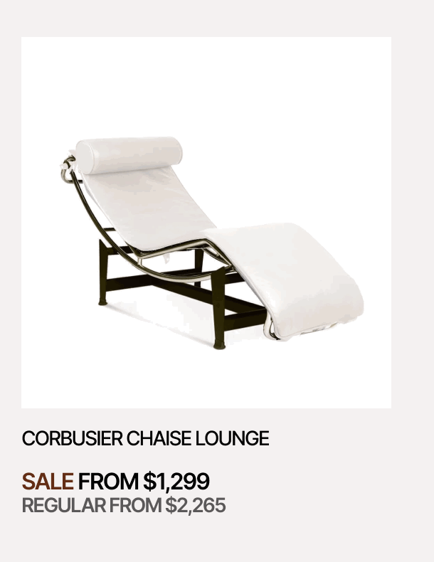 CORBUSIER CHAISE LOUNGE - SALE FROM $1,299 - REGULAR FROM $2,265