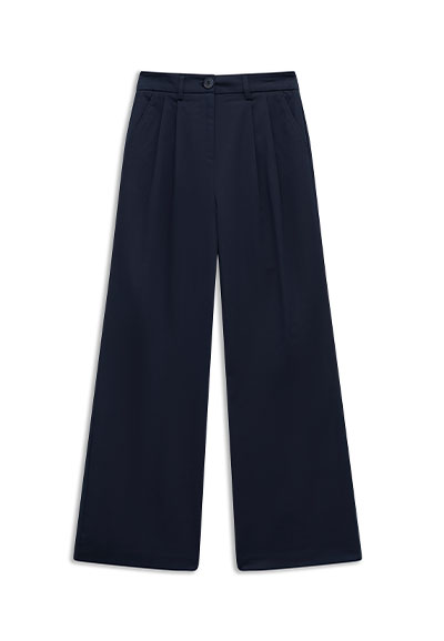 Weite Chinohose mit Bundfalten
