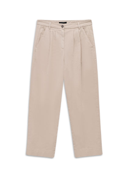 Chino mit Bundfalten in beige