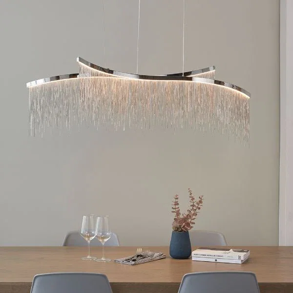Image of Orphelia 2-Light Polished Chrome LED Ceiling Pendant