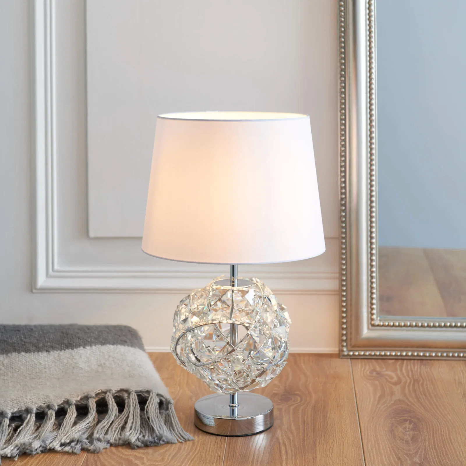 Image of Monaco Chrome and Glass Table Lamp