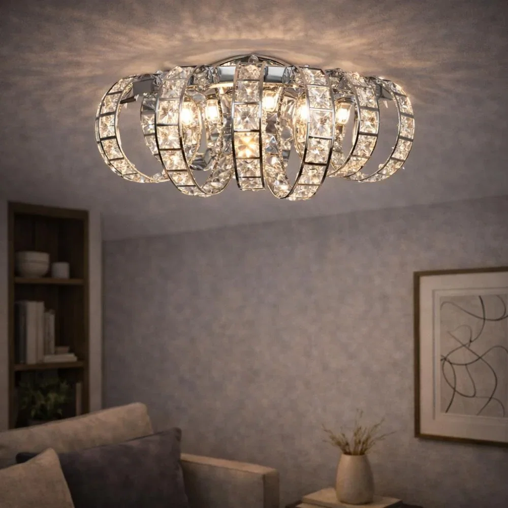 Image of Shakira Polished Chrome & Crystal LED Wall Light