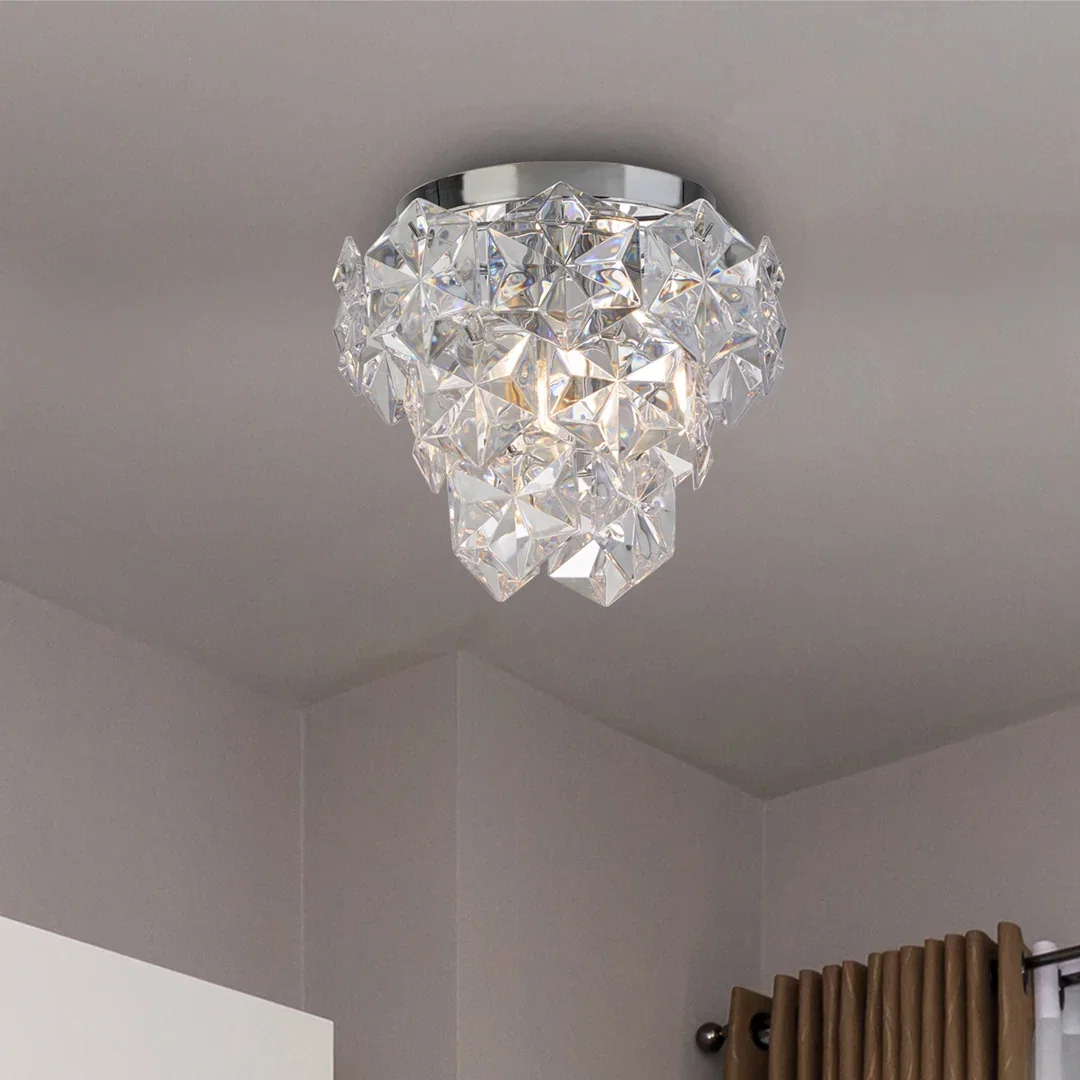 Image of Rhia 3 Light Clear Flush Ceiling Light