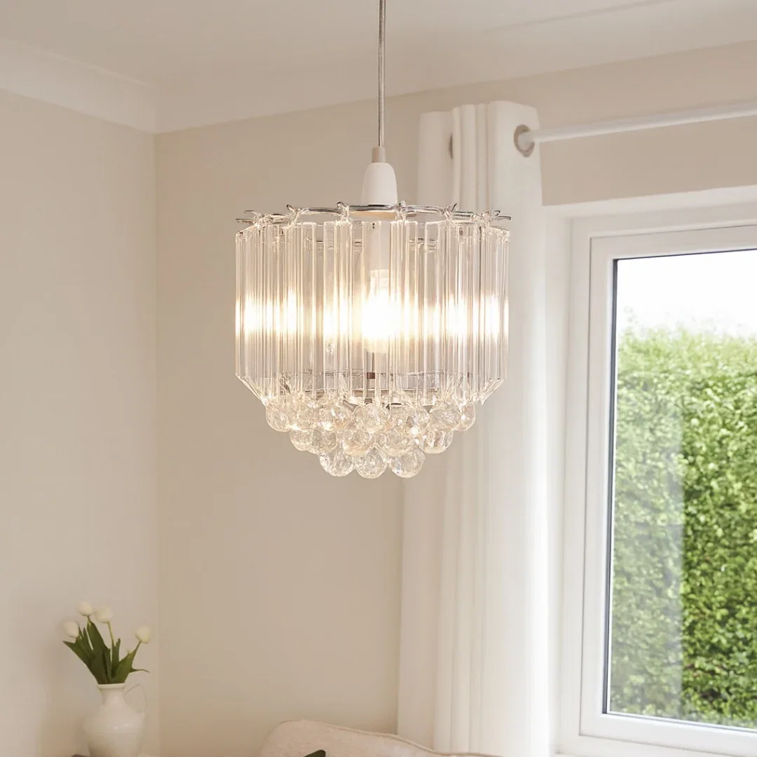 Image of Demi Clear And Chrome Easy-Fit Pendant