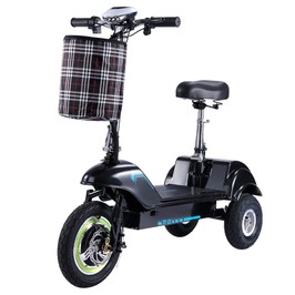 TWOFISH TF03 Electric Scooter with Removable Seat, 350W Motor, 48V 15Ah Battery, Front 12 inch & Rear 10 inch Tires, 28km/h Max Speed, 30km Range, Disc Brakes, Front Spring Suspension - Blue