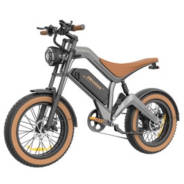 ZONVEER M20 Electric Bike, 1500W Peak (750W Rated) Geared Hub Motor, 48V 18.2Ah Battery, 55km/h Max Speed, 100km Range, Full Suspension, 20