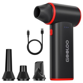 GOOLOO F3 Electric Air Duster, 150000RPM Turbo Airflow, 5000mAh Battery, 3 Adjustable Speeds, Up to 4-Hour Runtime, Type-C Fast Charging, for Car, Home & Electronics Cleaning - Black