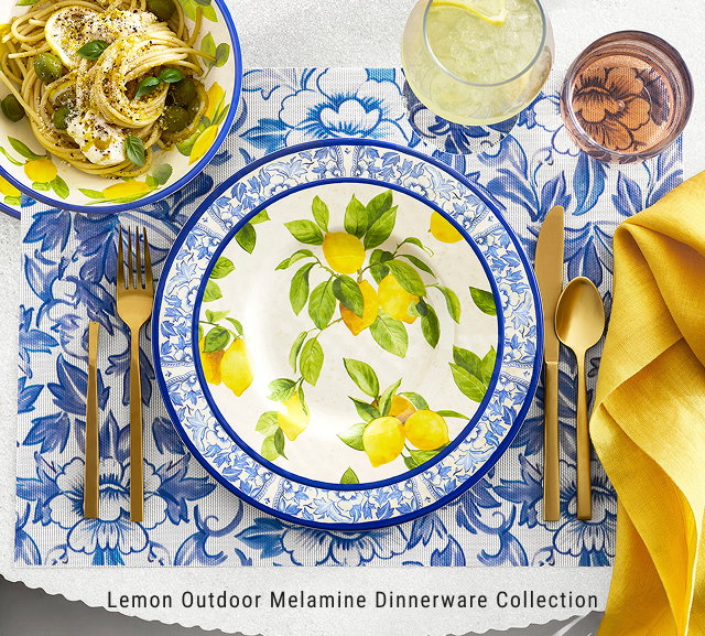 Lemon Outdoor Melamine Dinnerware Collection