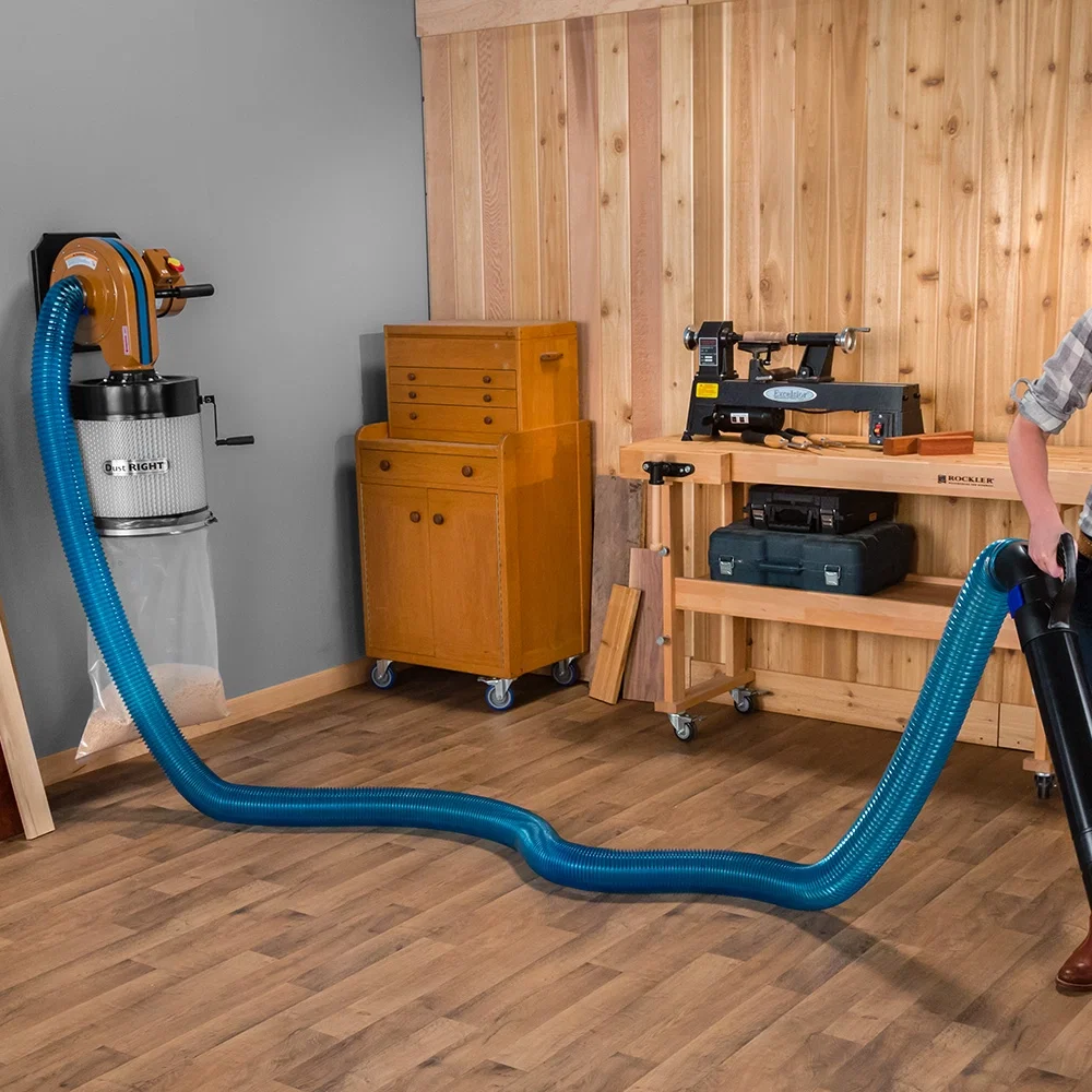 4'' Dia. Dust Right® Hose, 4' L Compressed, Extends to 28' L