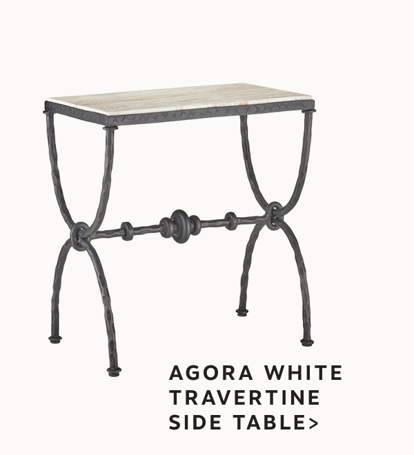 Agora White Travertine Side Table