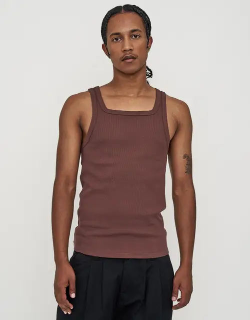 Ribbed Square Neck Singlet