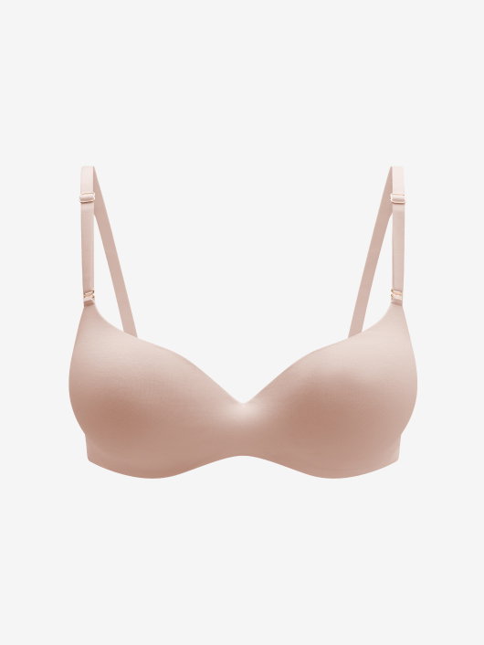 Organic Cloud Cotton T-Shirt Bra. Shop Rose Dust