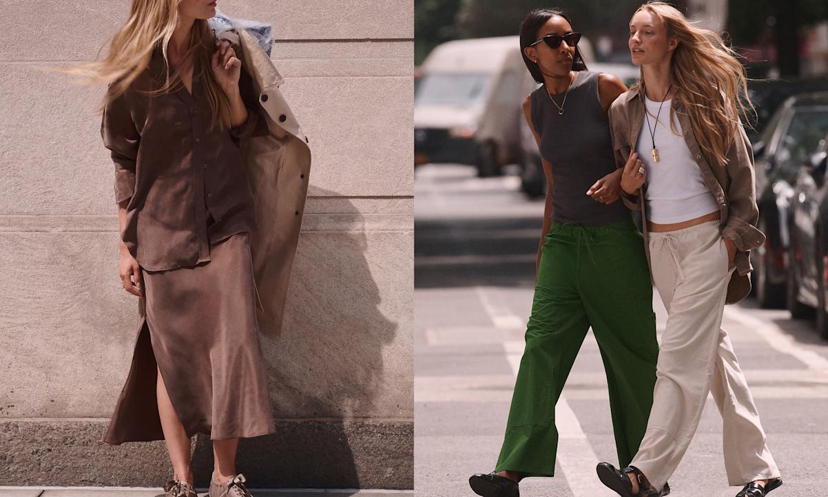 slip skirt, poplin pants