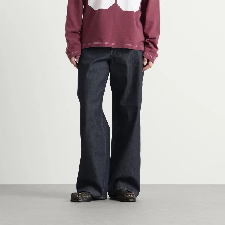 Acne Studios 1981 Raw Denim Wide Leg Jeans
