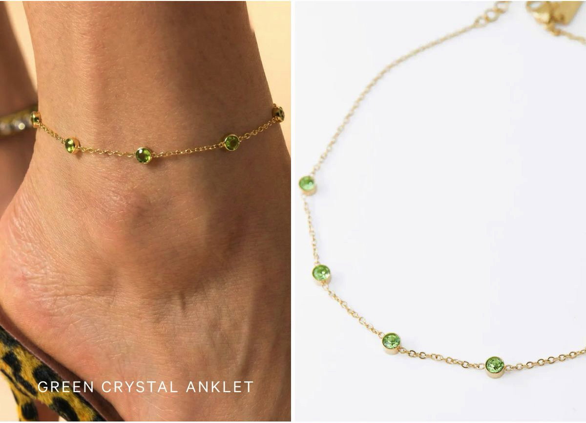 Green Crystal Anklet