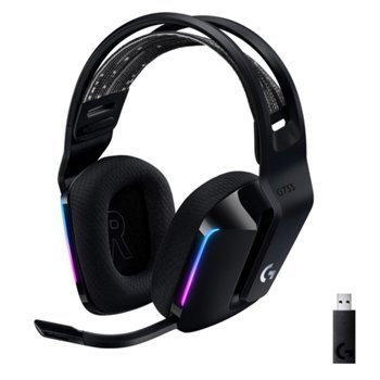 Logitech G733 LIGHTSPEED Wireless Over-the-Ear Gaming Headset for PlayStation, Windows - Black