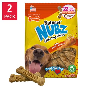 Nylabone NUBZ Dog Chews, 22-Count, 2-Pack