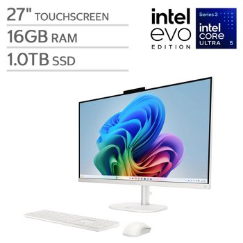 HP OmniStudio 27-inch Touchscreen All-in-One Desktop with Intel Core Ultra 5 Series 3 Processor