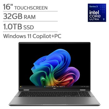 ASUS Vivobook Flip 16-inch OLED Touchscreen Laptop with Intel Core Ultra 9 Processor