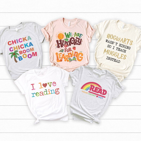 Hungry For Learning Graphic Tee, Reading Shirt, Teacher Graphic Tee, Favorite Book Graphic Tee