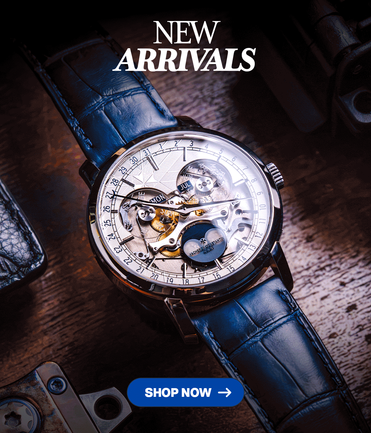 VACHERON CONSTANTIN Traditionnelle Complete Calendar Openface Platinum Watch 4020T/000P-H038