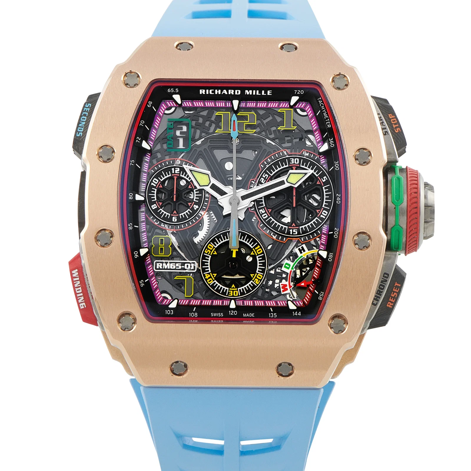 Richard Mille RM 65-01 Split Seconds Chronograph 18k Red Gold Watch RM65-01-RG-CA rm65-01 RG/CA
