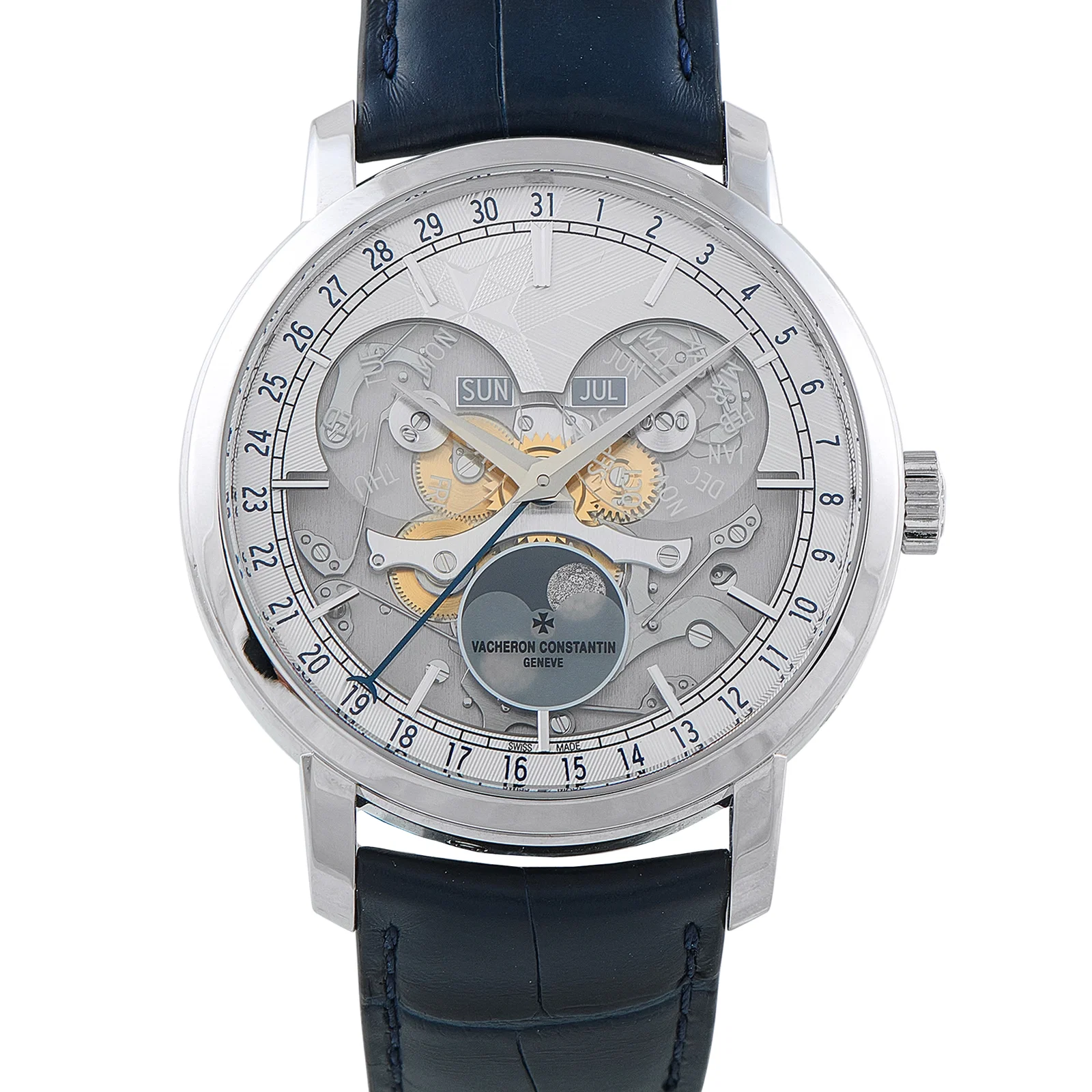 Vacheron Constantin Traditionnelle Complete Calendar Openface Platinum Watch 4020T/000P-H038