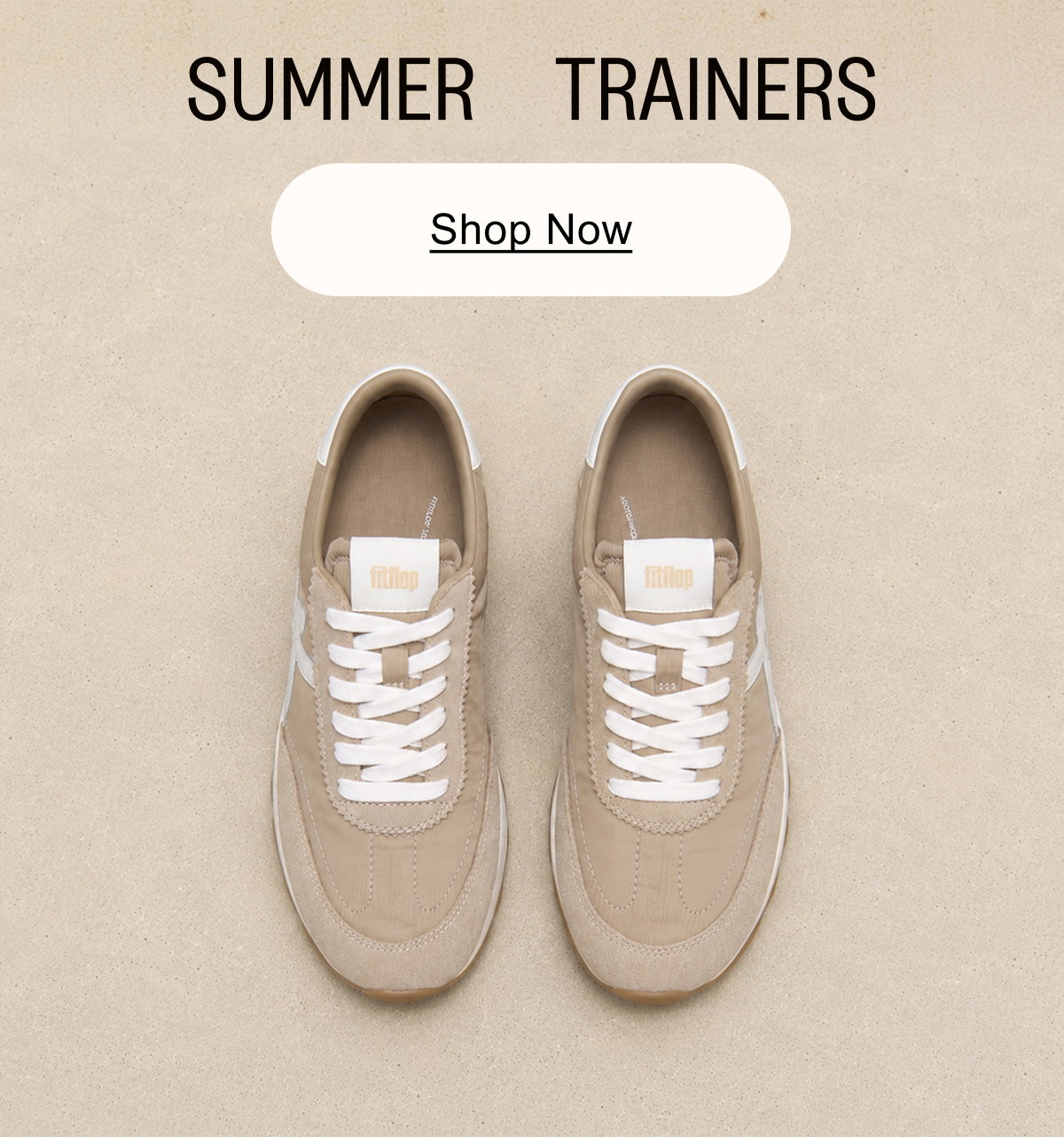 RETRO-Q Fabric/Suede Trainers - Cappuccino