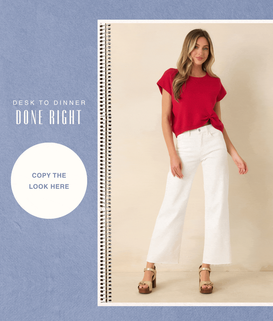 "Desk to Dinner Done Right. Copy the Look Here."