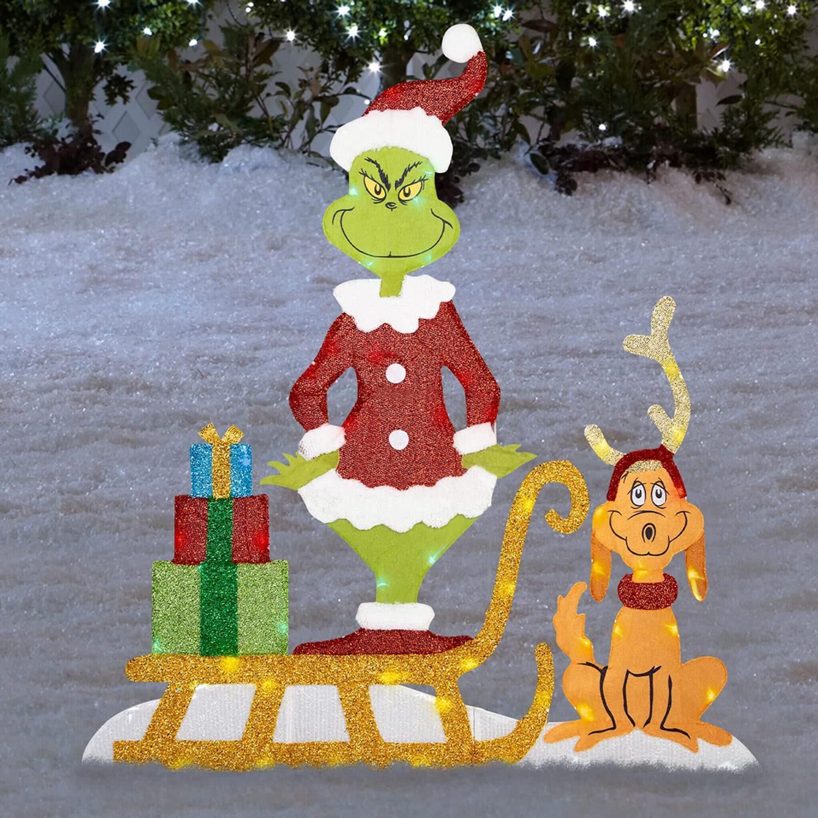 Grinch LED Yard Sign