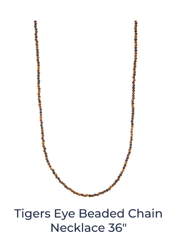 Tigers Eye Beaded Chain Necklace 36