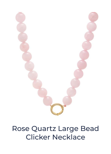 Rose Quartz Large Bead Clicker Necklace