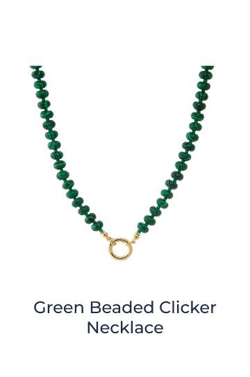 Green Beaded Clicker Necklace
