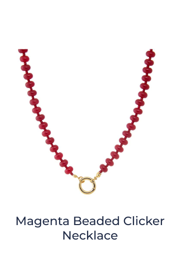 Magenta Beaded Clicker Necklace