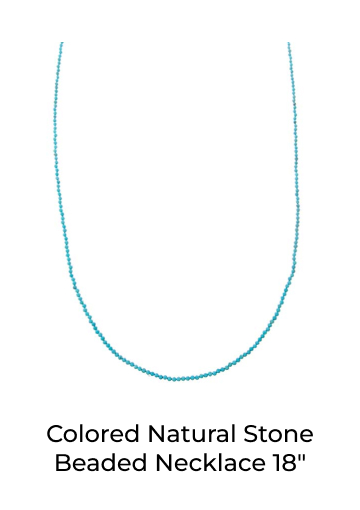 Colored Natural Stone Beaded Necklace 18